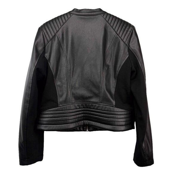 GUESS NWOT Fiammetta Faux Leather Jet Black Jacket Size XL - Picture 5 of 10